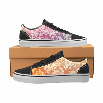 WOMEN'S Lesbian Flag Color Canvas Lace-Up Vibrant Chaos Custom Sneakers