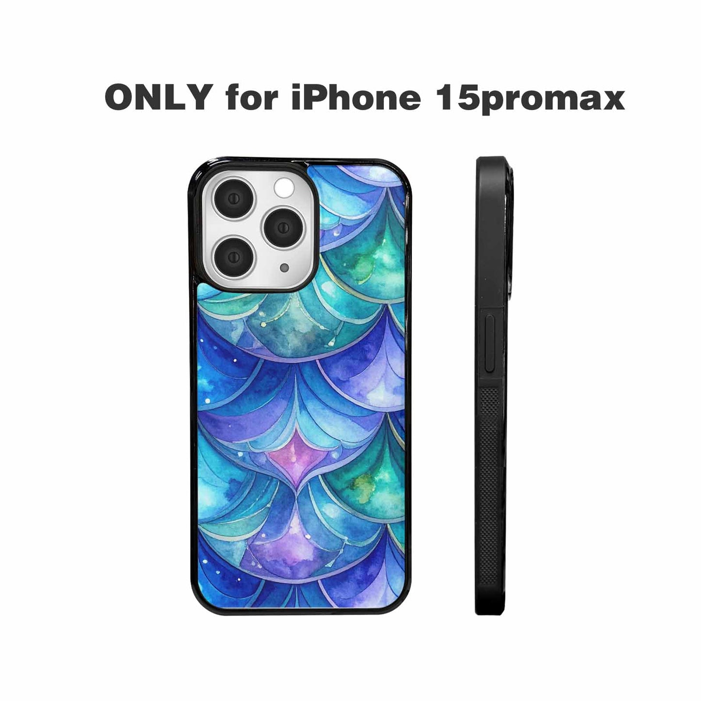 iPhone 15 Pro Max Case — Mermaid Scale Art Pattern, Custom Printed Phone Case
