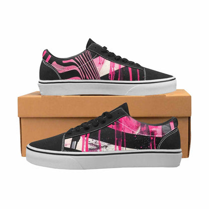 WOMEN'S Zebra Stripe Burst Lace-Up Canvas Dark Academia Custom Sneakers