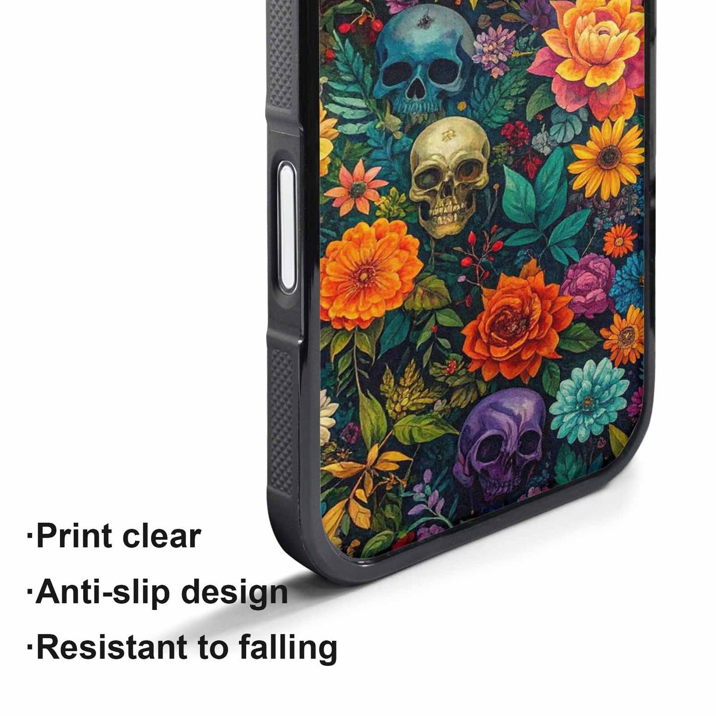 iPhone 17 Pro Max Case — Skulls Botanicalskulls Pattern D7b Gothic Skulls, Custom Printed Phone Case