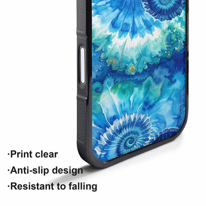 iPhone 17 Pro Max Case — Tie Dye Ocean Blues Tie Dye, Custom Printed Phone Case
