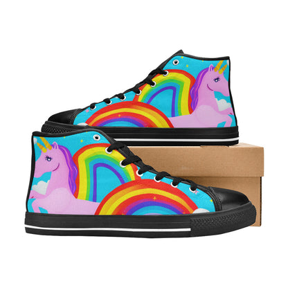 WOMEN'S Unicorn Rainbows Art High Top Canvas Y2K Sneakers