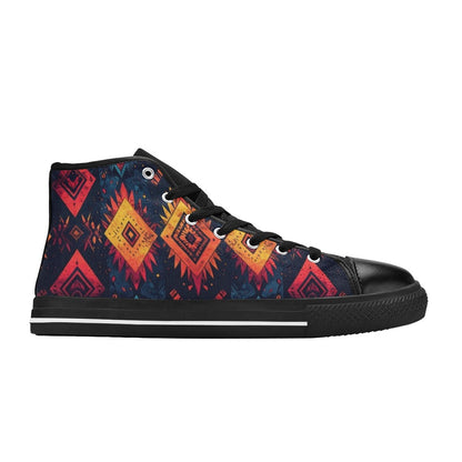 Wild Tribal Ripple 2 Men’s Classic High Top Canvas Shoes
