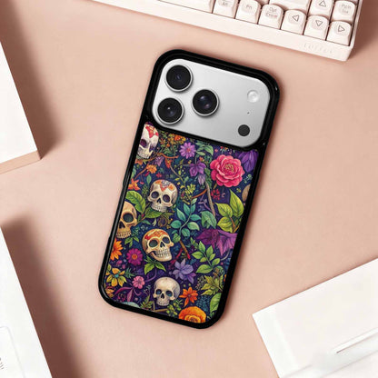 iPhone 17 Pro Case — Skulls Botanicalskulls Pattern Owv Gothic Skulls, Custom Art Phone Cover