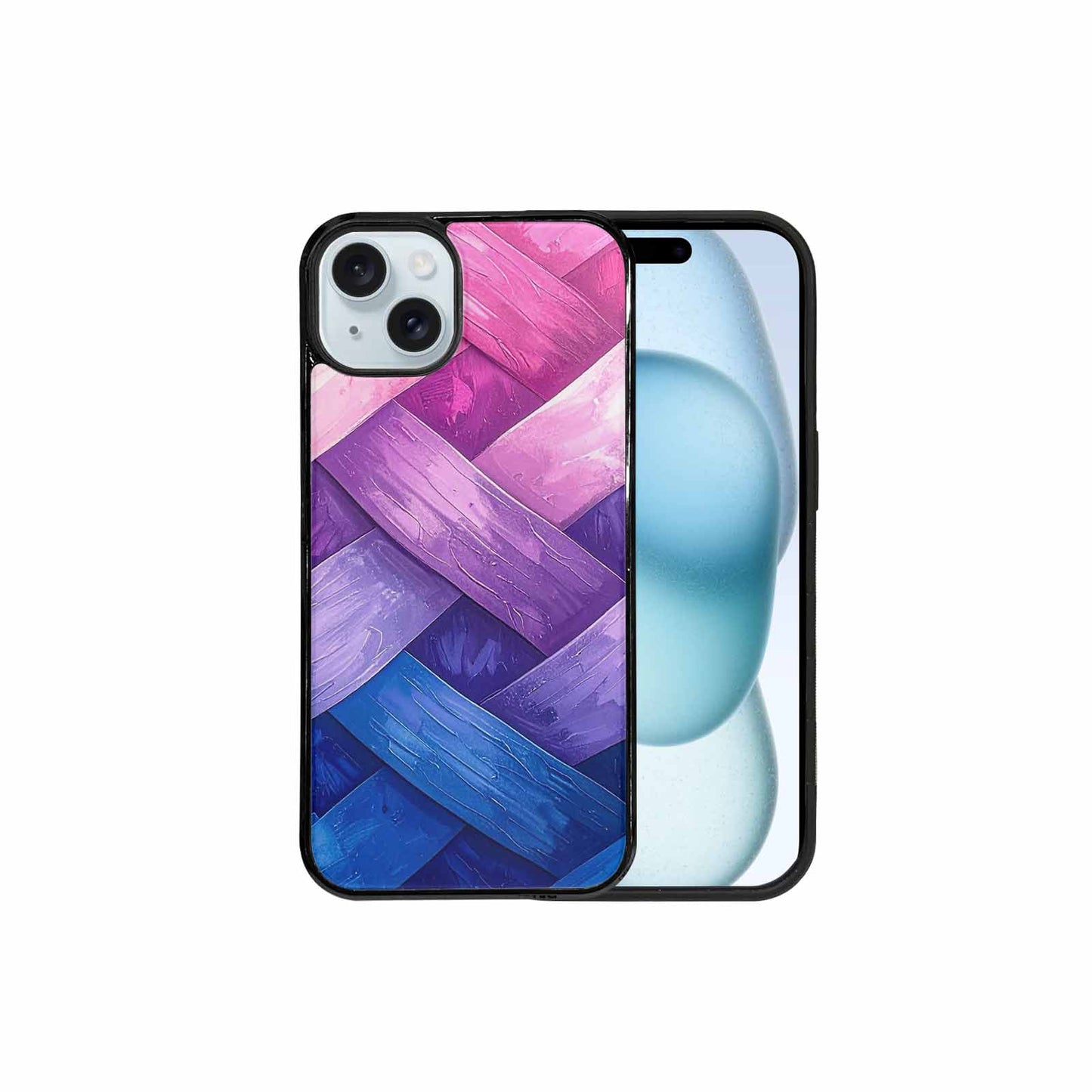 iPhone 15 Plus Case — Bisexual Flag Color Theme Small Rainbow, Custom Print Case Cover