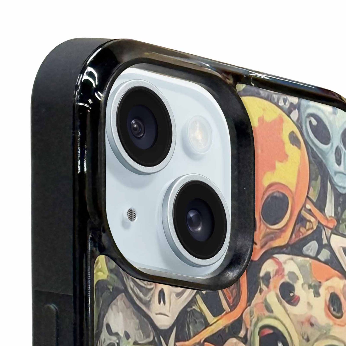 iPhone 15 Plus Case — Aliens Camo Aliens Pattern Hundreds Of, Custom Designed Case Cover