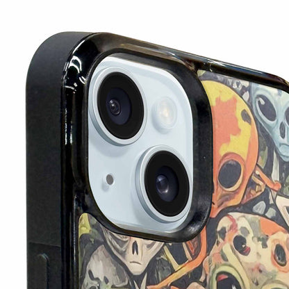iPhone 15 Plus Case — Aliens Camo Aliens Pattern Hundreds Of, Custom Designed Case Cover