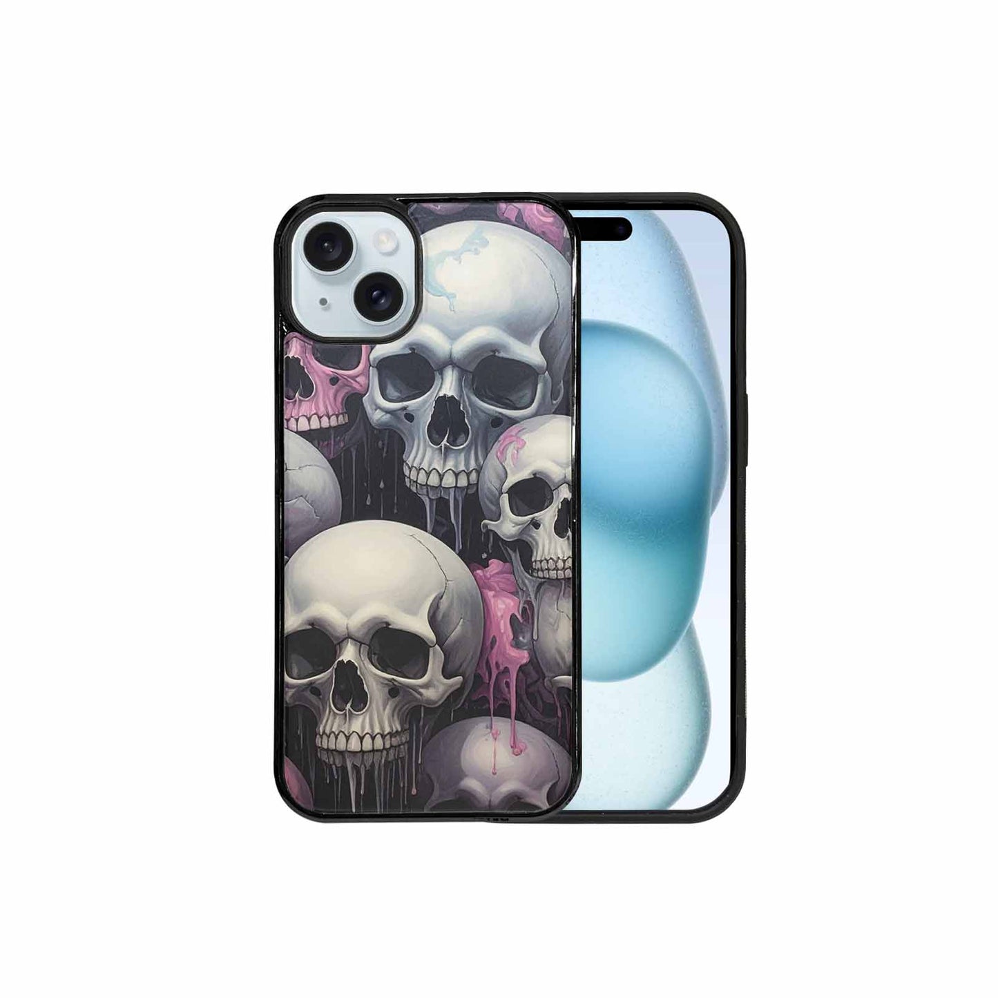 iPhone 15 Plus Case — Dark Black And White Color Tone, Unique Phone Case Design