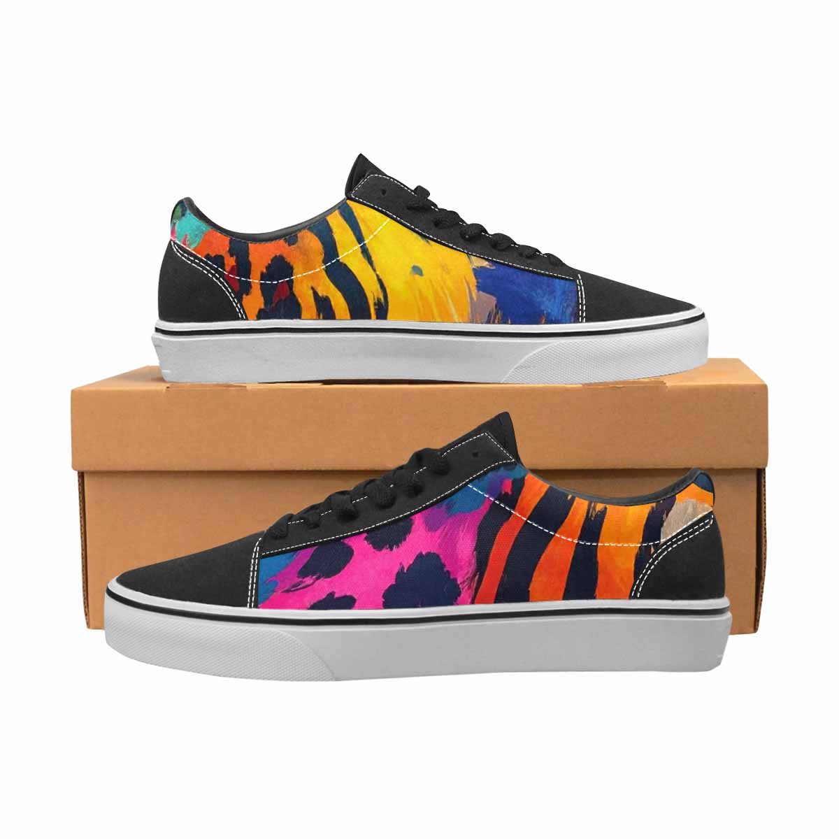 WOMEN'S Animal Print Lace-Up Canvas Vivid Sneakers