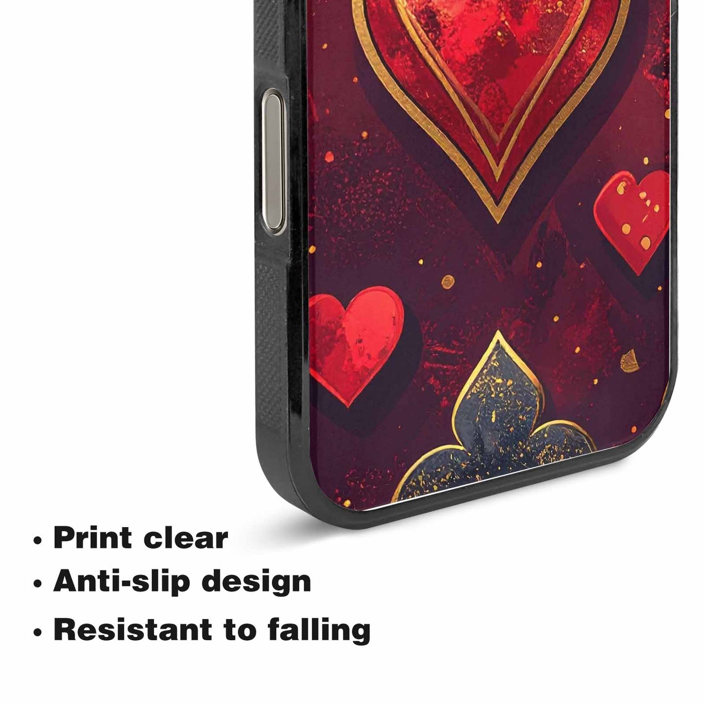 iPhone 15 Pro Max Case — Playing Card Suits Pattern Poker Chips, Unique Phone Case Design