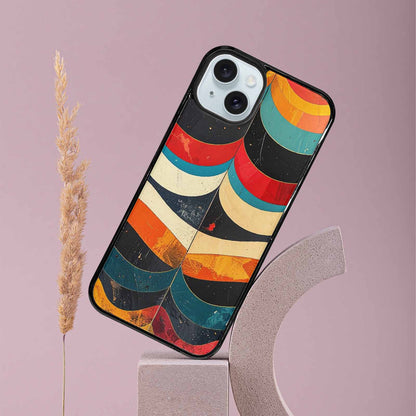 iPhone 15 Plus Case — Retro Wave Scallop Stripe Small Whj, Custom Designed Case Cover