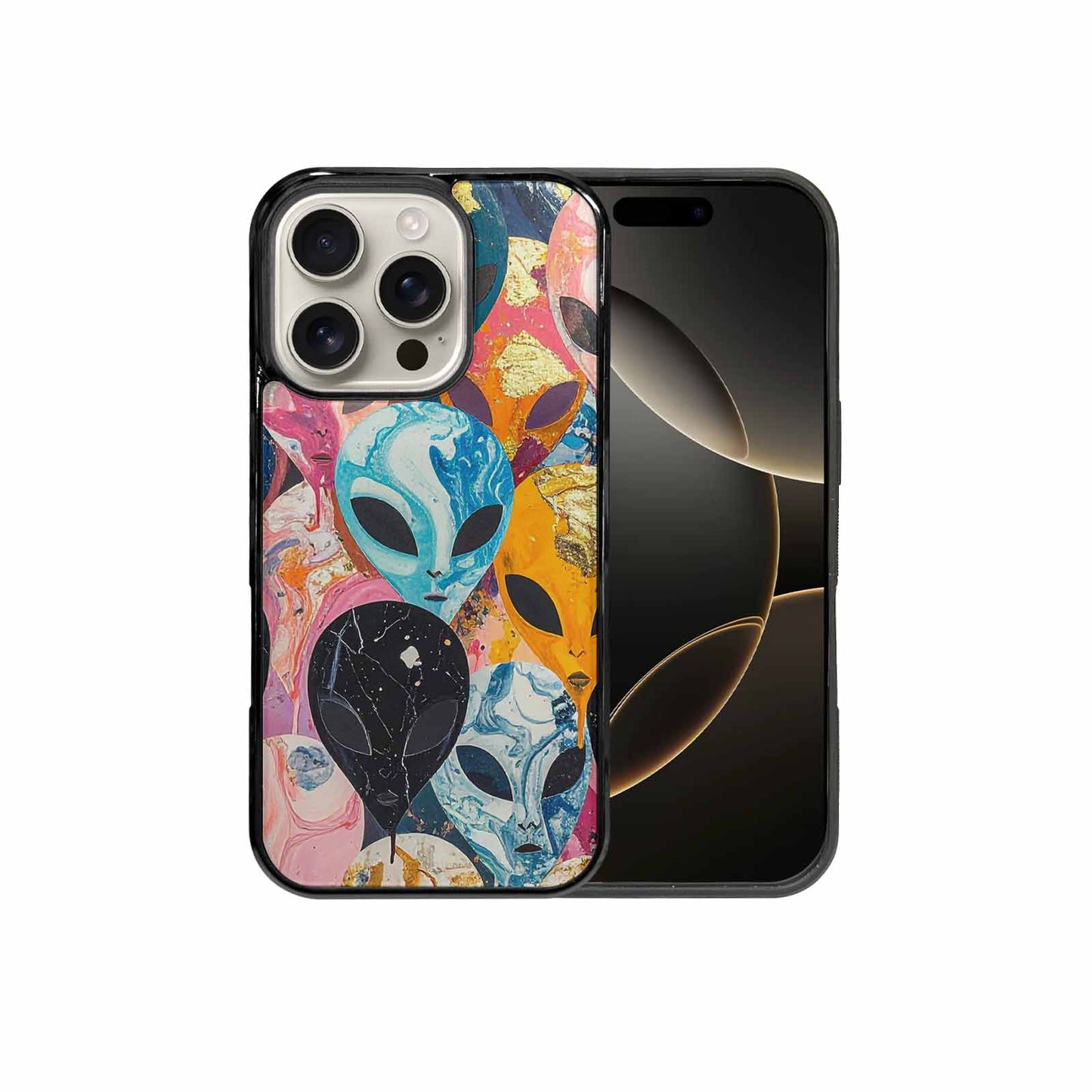iPhone 16 Pro Case — Aliens Marblealiens Pattern Doe, Original Design Phone Case