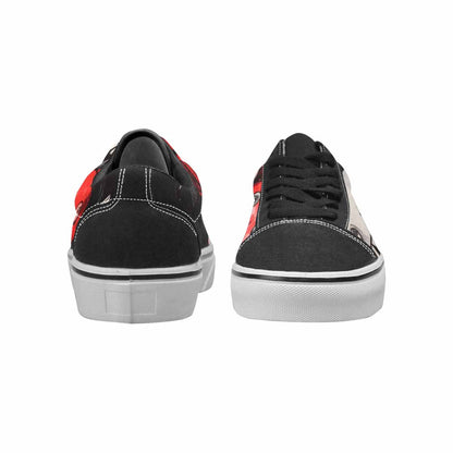 MEN'S Monsters Black & Red Ink Canvas Wearable Art Surreal All Over Print Shoes