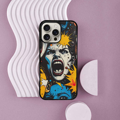 iPhone 16 Pro Max Case — Comic Book Scream Comic Book Scream, Unique Phone Case Design