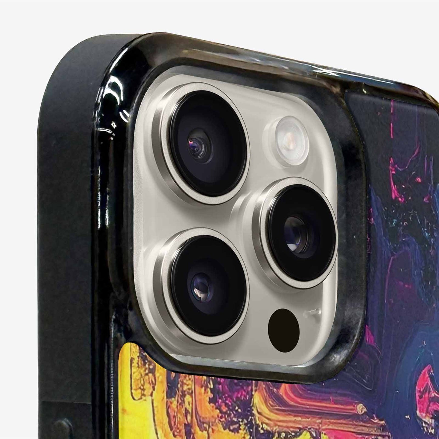 iPhone 16 Pro Case — Glitch Dark Art Seamless Pattern Vibrant, Custom Art Phone Cover