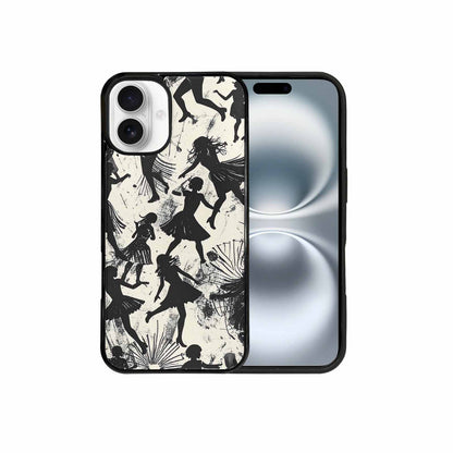 iPhone 16 Plus Case — Bold Dancing Figure Line Art Pattern, Original Design Phone Case