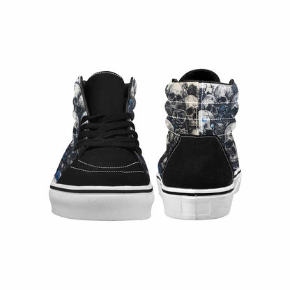 MEN'S Skull Roses High Top Canvas Vibrant Chaos Custom Sneakers