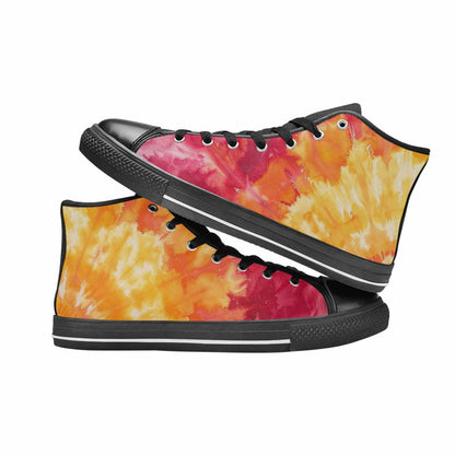 WOMEN'S Ombre Tie Dye Warm High Top Canvas Cottagecore Custom Shoes