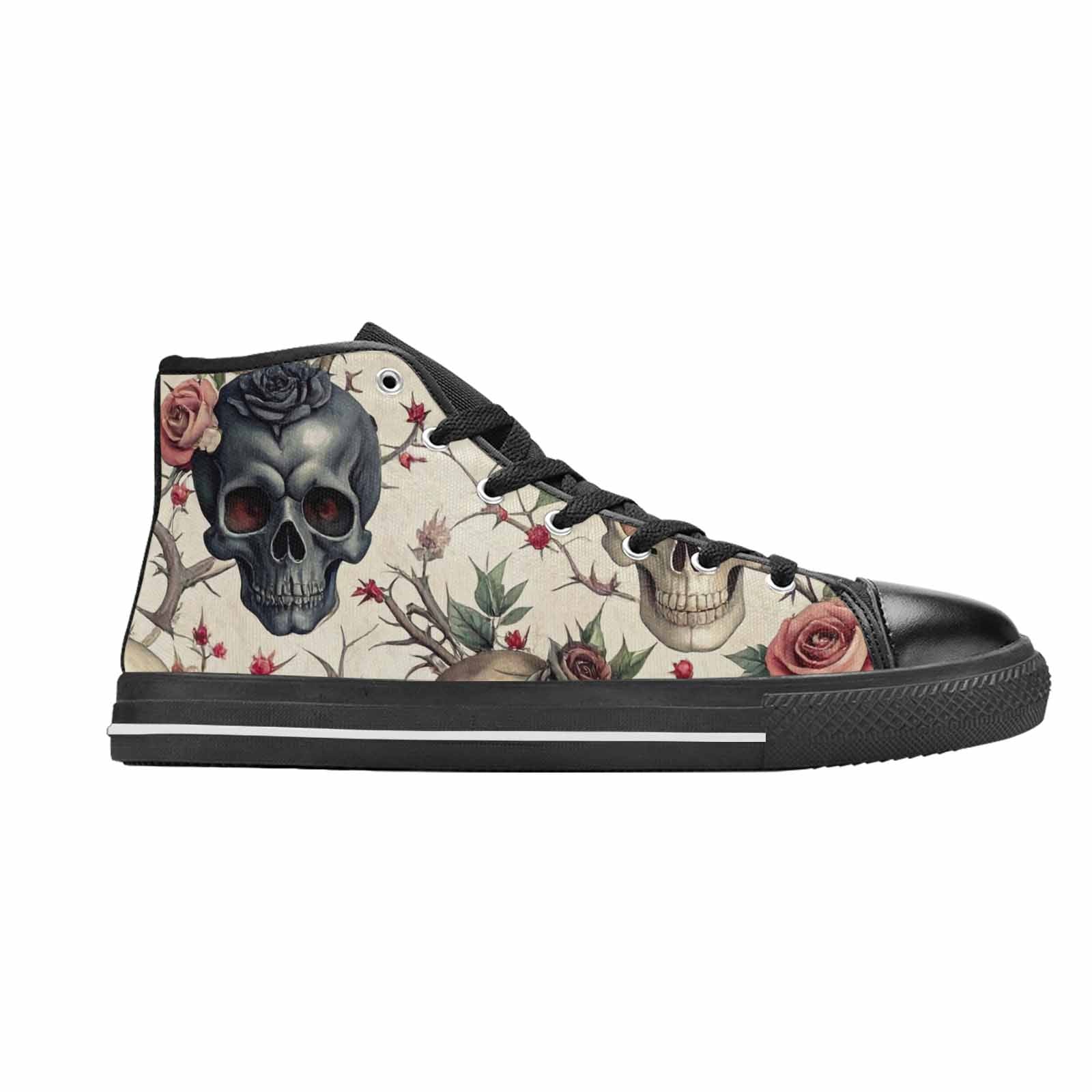 MEN'S Skulls - Roses High Top Canvas Vivid Shoes