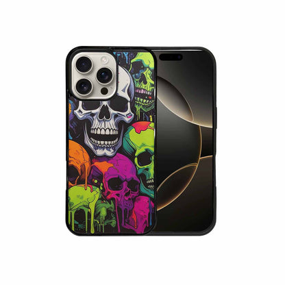 iPhone 16 Pro Max Case — Vibrant Camo 1000\'s Of Skeletons Neon, Personalized Phone Case