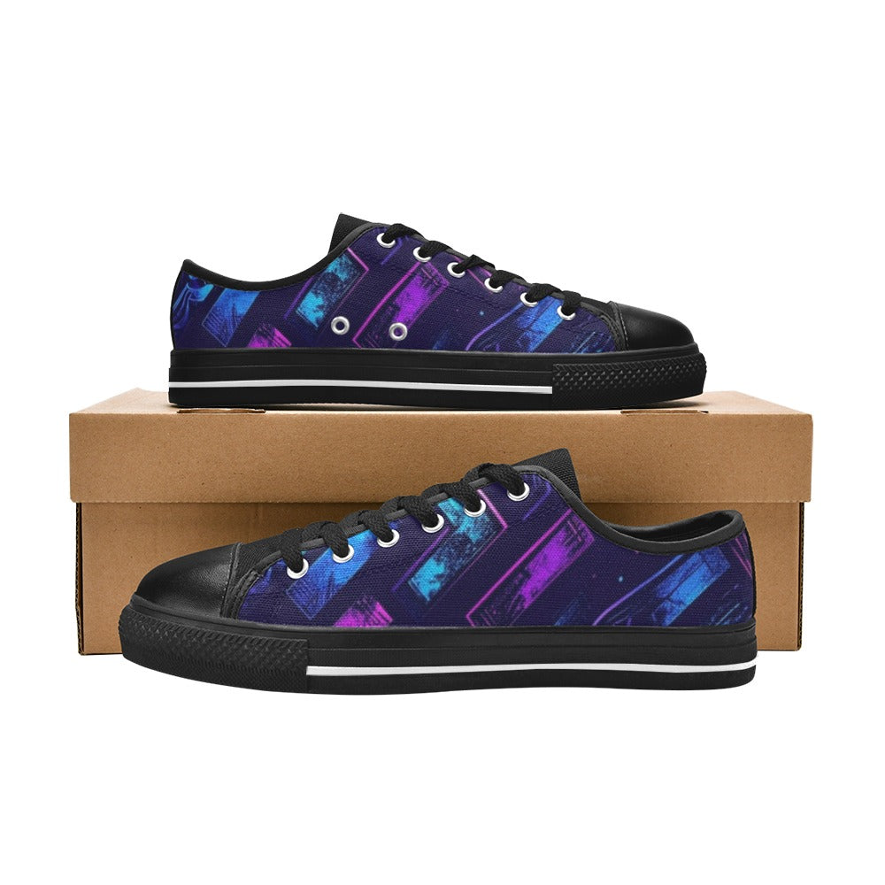 MEN'S Electric Houndstooth Dream 1 Low Top Canvas Vibrant Chaos Shoes