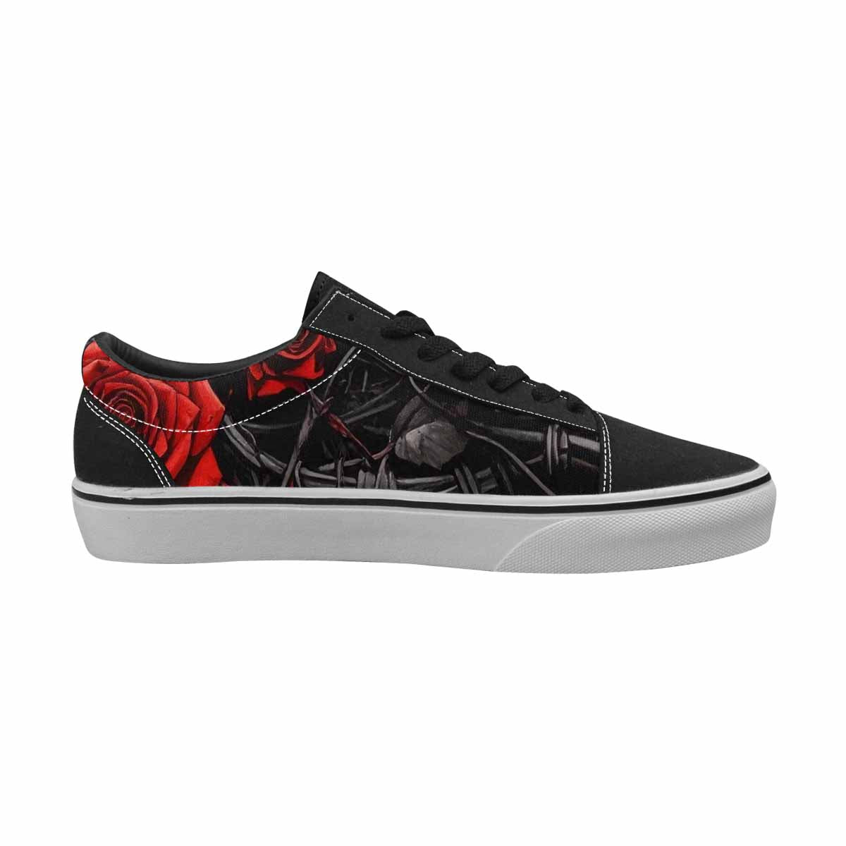 WOMEN'S Barbed Wire Coil Lace-Up Canvas Grunge Custom Shoes