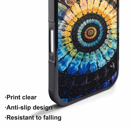 iPhone 17 Air Case — Tie Dye Swirls Black Blue Tie, Original Design Phone Case