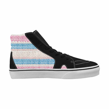 WOMEN'S Transgender Flag Color High Top Canvas Dark Academia Custom Sneakers