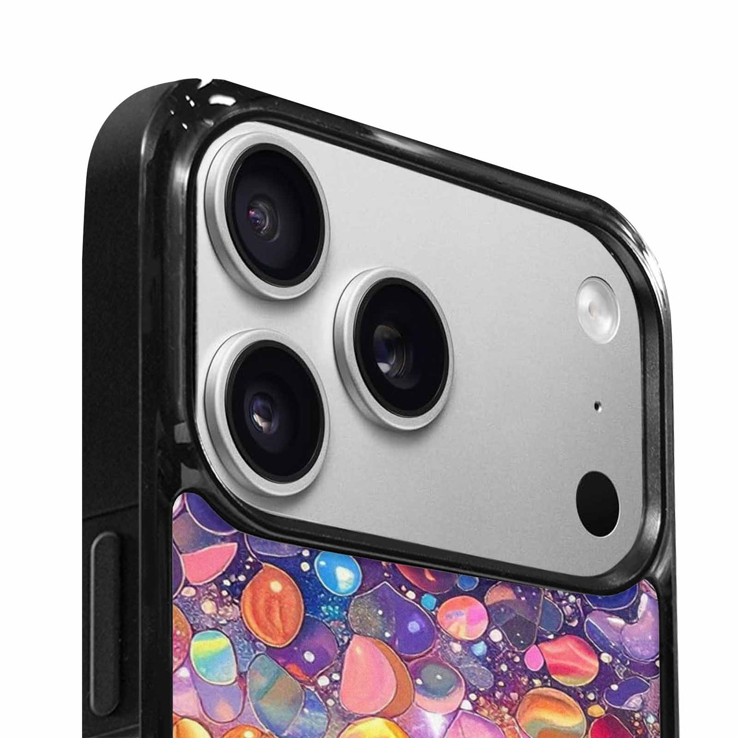 iPhone 17 Pro Max Case — Holographic Iridescent Shimmer Pattern Original Art, Customized Protective Case