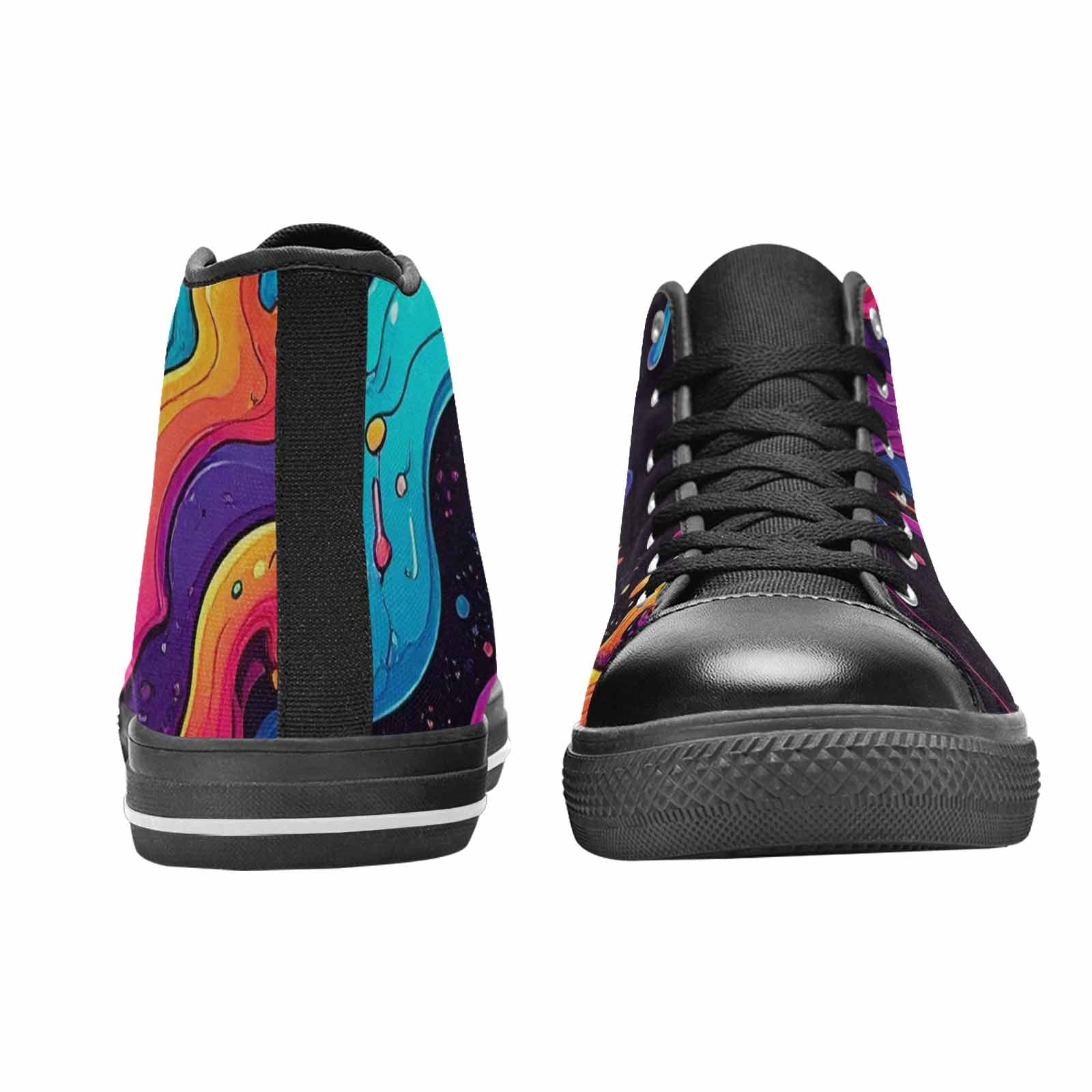 WOMEN'S Neon Drip Galaxy High Top Canvas Dark Academia Custom Sneakers