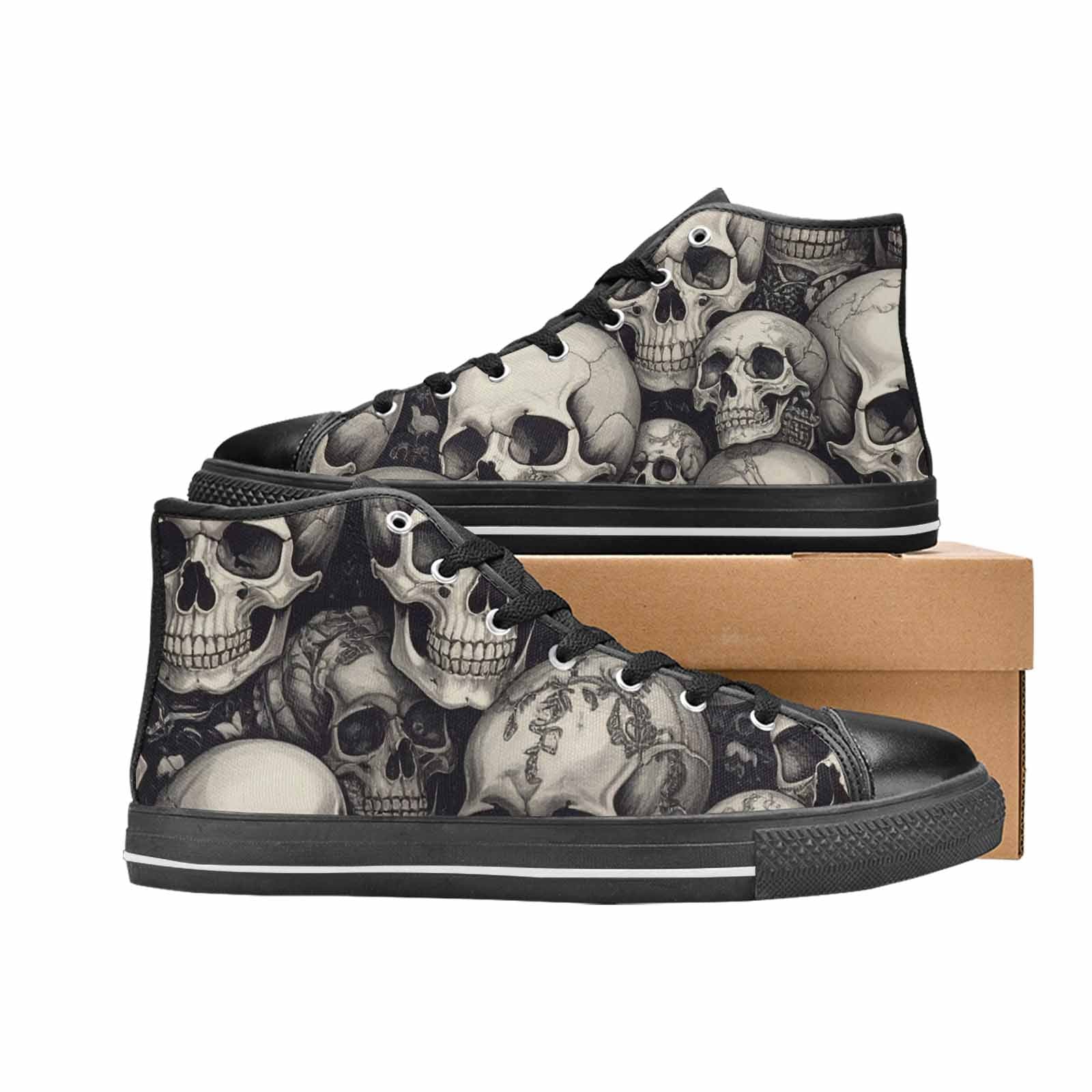 MEN'S Skulls - Classic High Top Canvas Wallpaper Art Custom Sneakers