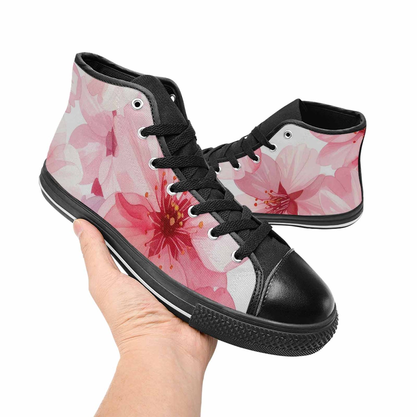 MEN'S Japanese Cherry Blossom High Top Canvas Y2K Custom Shoes
