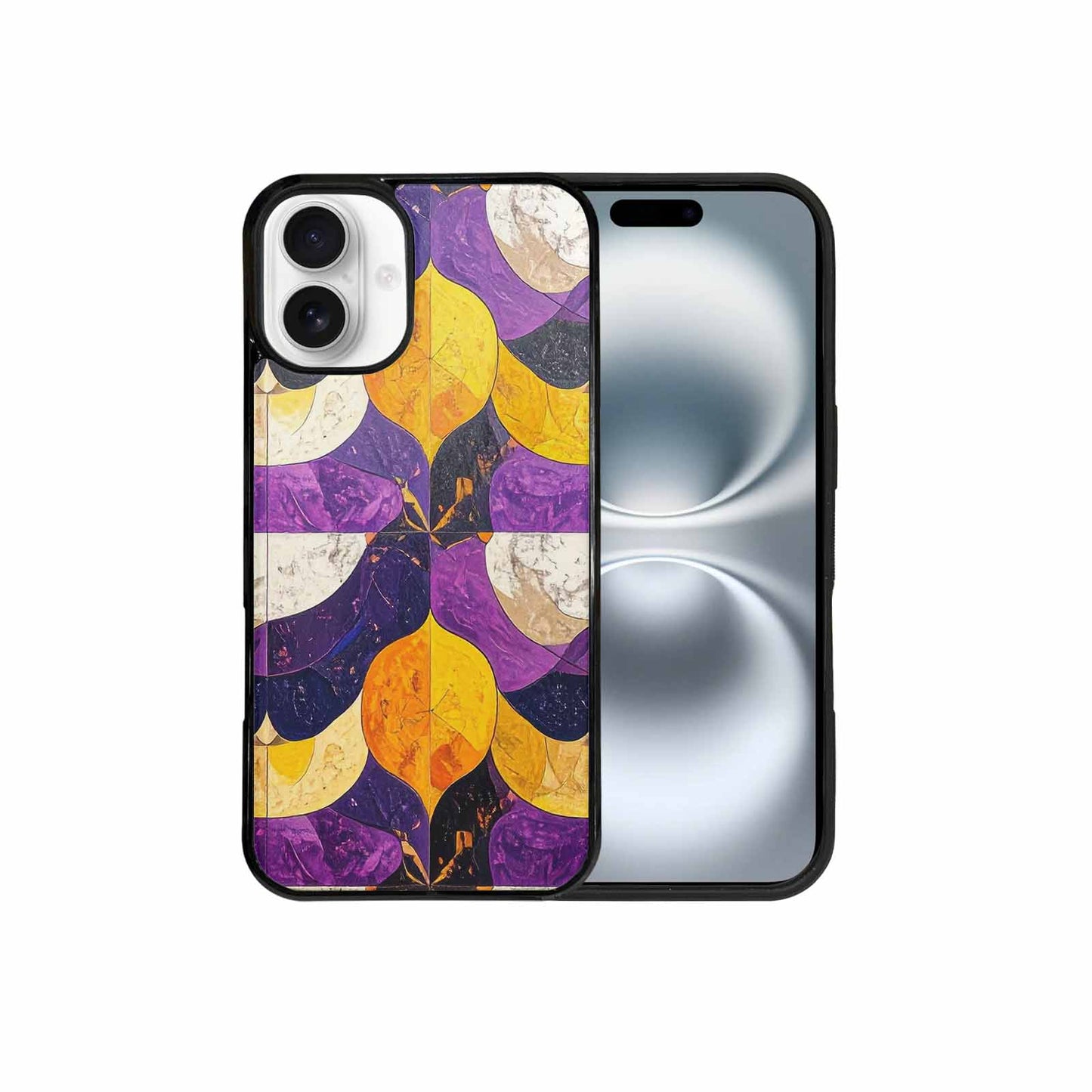 iPhone 16 Plus Case — Nonbinary Flag Color Theme Small Rainbow, Custom Designed Case Cover