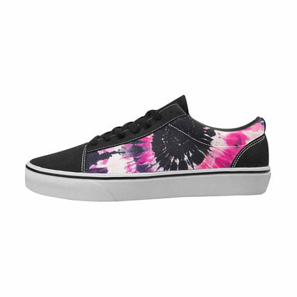 MEN'S Tie Dye Black & Pink Ink Canvas Bold Print Kaleidoscope Custom Art Shoes