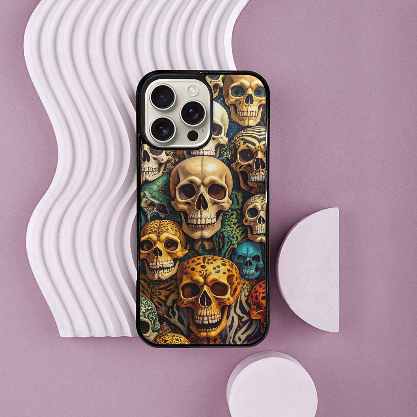 iPhone 16 Pro Max Case — Skulls Animal Printskulls Patt Ekj, Custom Printed Phone Case