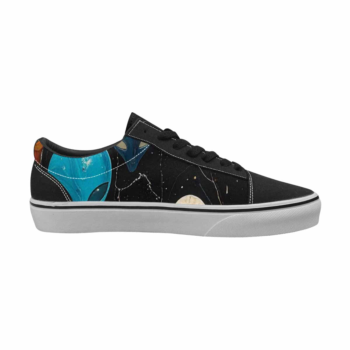 WOMEN'S Aliens  Marble Aliens Lace-Up Canvas Cottagecore Custom Sneakers