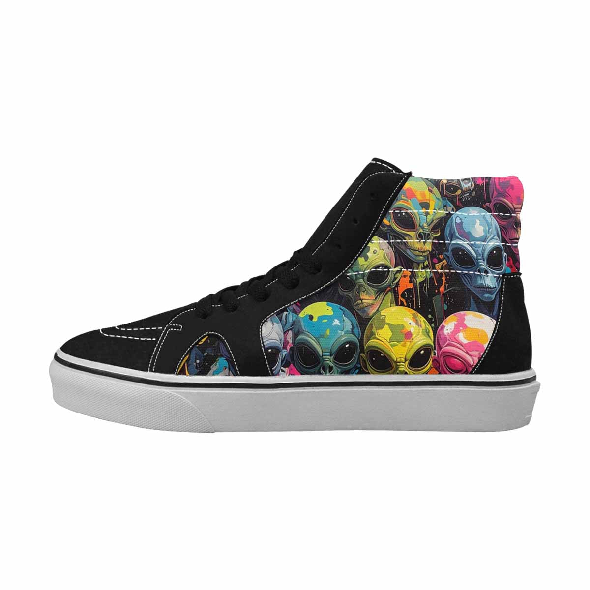 MEN'S Aliens × Camo Aliens High Top Canvas Dark Academia Custom Sneakers