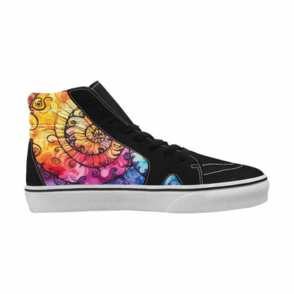 MEN'S Tie High Top Canvas Wallpaper Art Sneakers