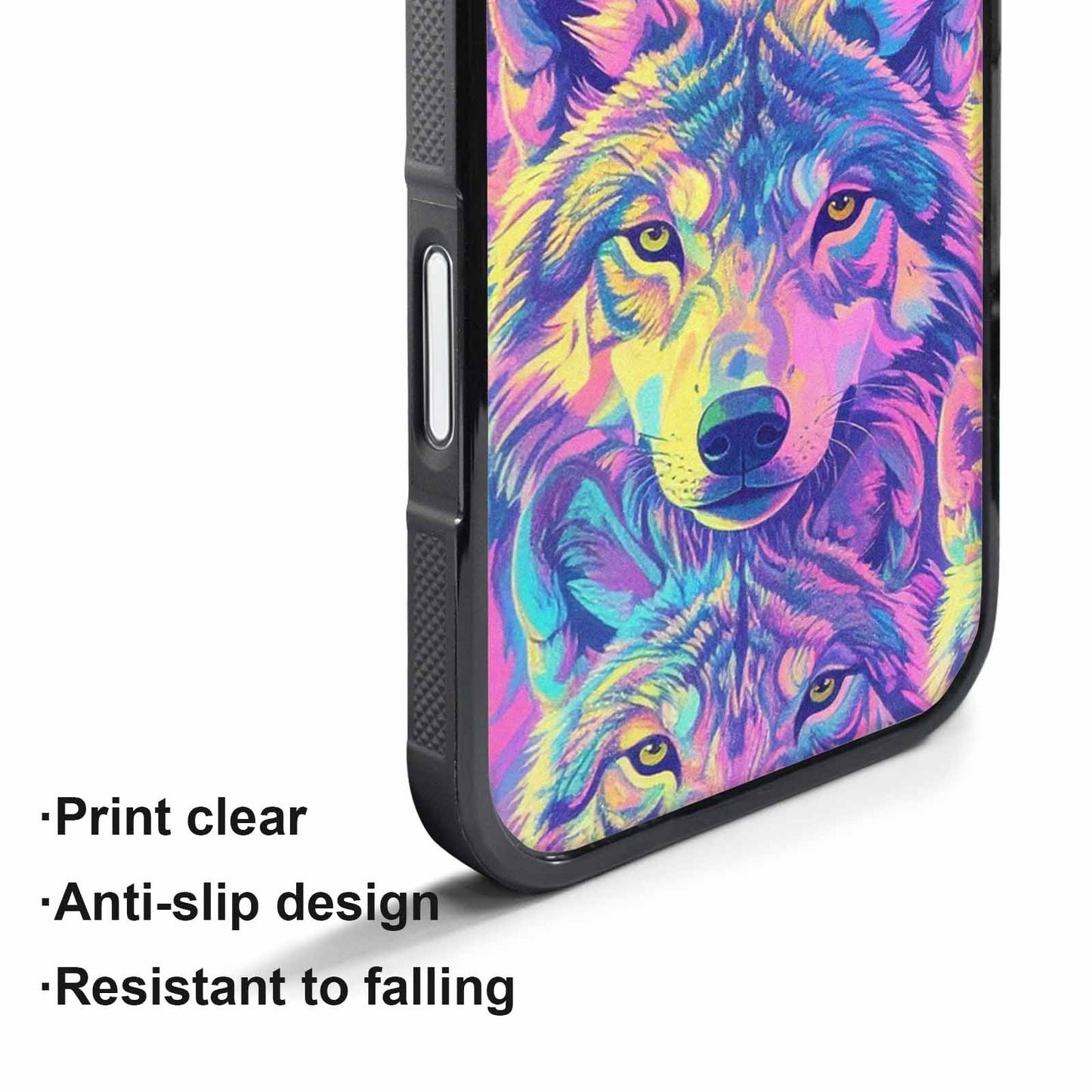 iPhone 17 Air Case — Neon Zebra Print Wolf Animal Print, Custom Designed Case Cover