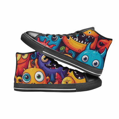 MEN'S Cartoon Monster Character High Top Canvas Vivid Custom Shoes