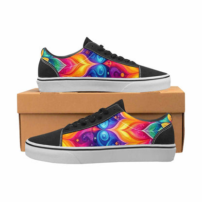 WOMEN'S Tie Dye Mandala Canvas Lace-Up Vivid Custom Shoes
