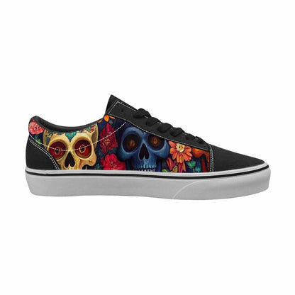 MEN'S Skull Canvas Lace-Up Surreal Custom Sneakers