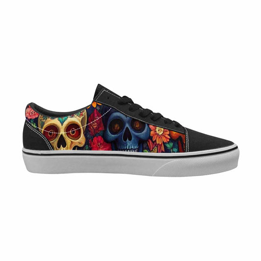 MEN'S Skull Canvas Lace-Up Surreal Custom Sneakers