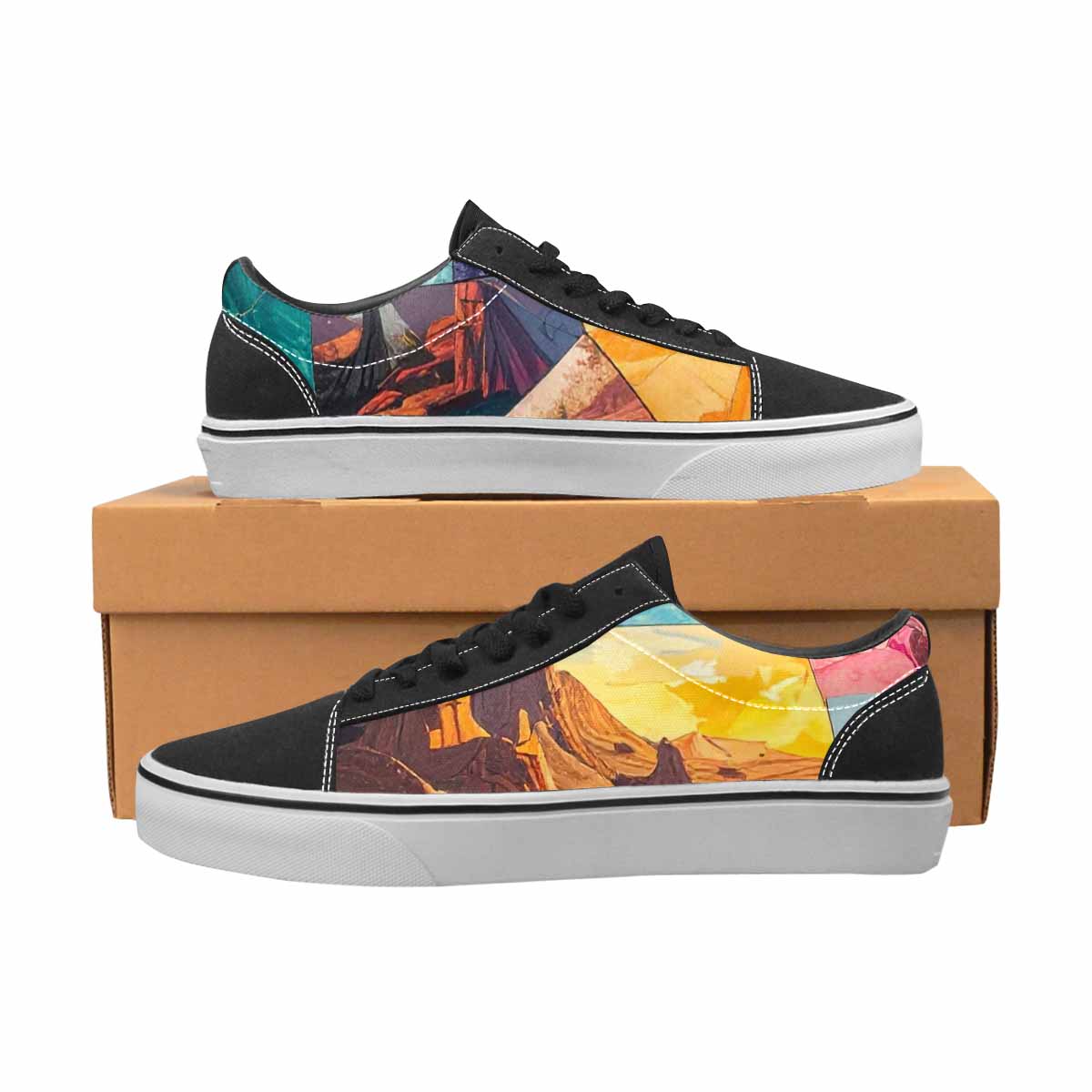 WOMEN'S Surreal Dream Fragment Lace-Up Canvas Neon Fantasy Custom Shoes
