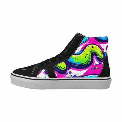 MEN'S Acid Wash Cartoon High Top Canvas Neon Fantasy Shoes