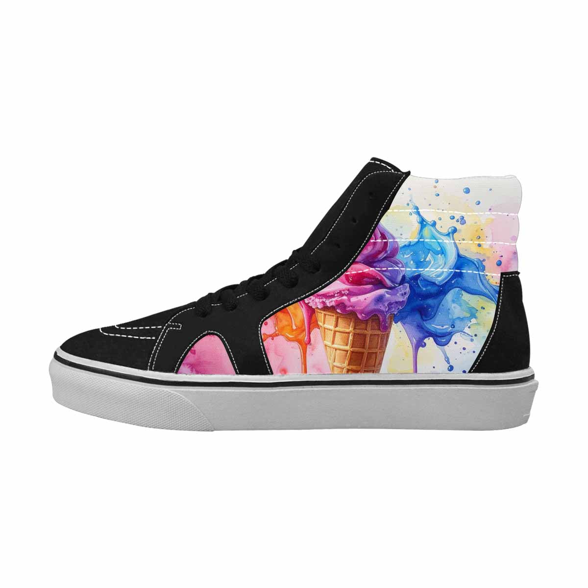 WOMEN'S Melting Icecream Collage High Top Canvas Aesthetic Custom Shoes