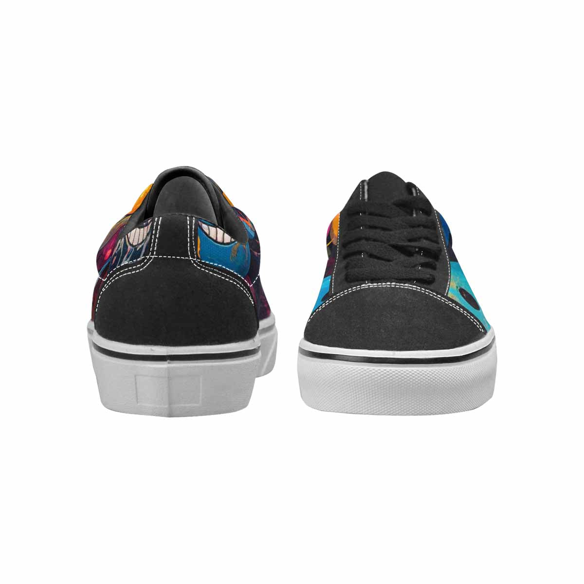 WOMEN'S Smiley Faces Lace-Up Canvas Grunge Custom Shoes