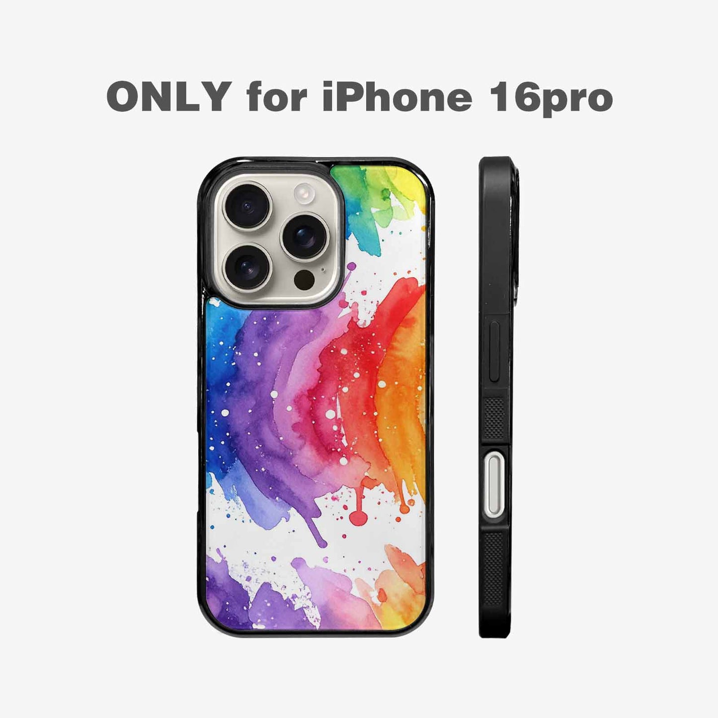 iPhone 16 Pro Case — Watercolor Splash Abstract Pattern Seamless Repeat, Custom Designed Case Cover