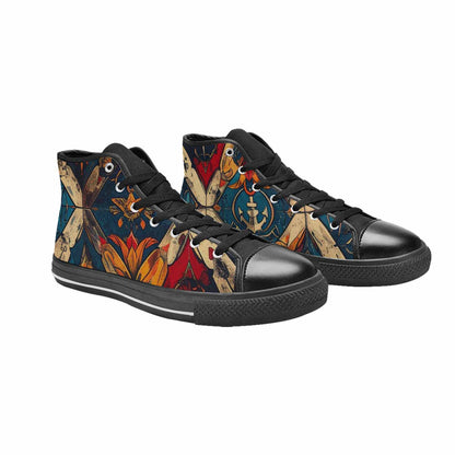 WOMEN'S Old School Tattoo High Top Canvas Surreal Custom Shoes