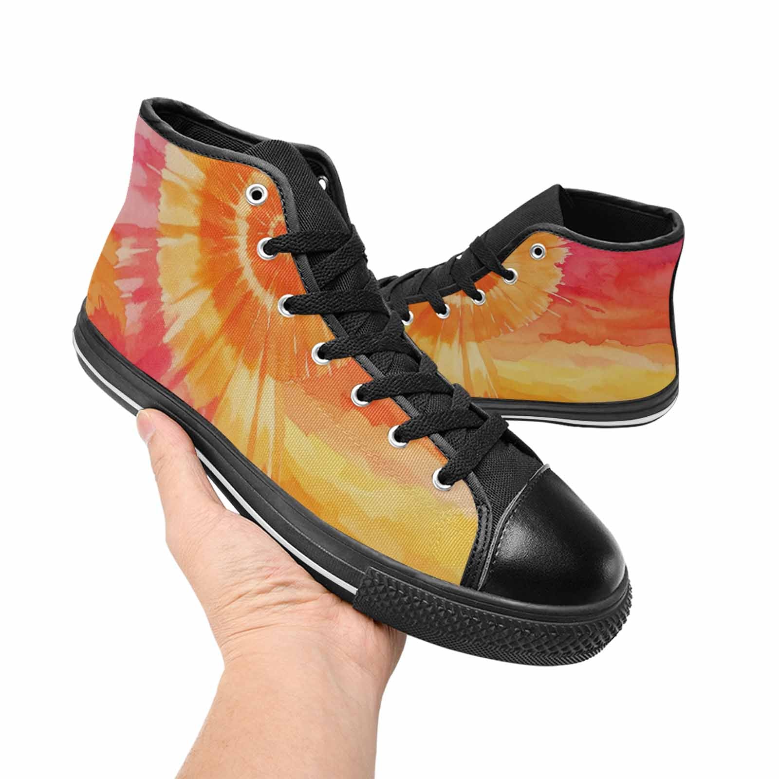 WOMEN'S Tie Dye - High Top Canvas Vibrant Chaos Sneakers